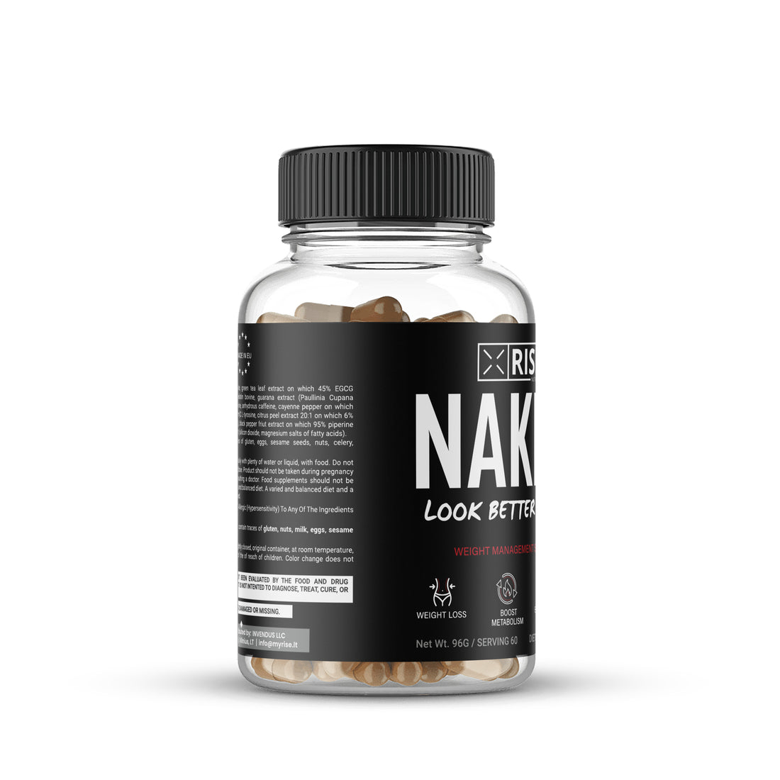 RISE NAKED - RIEBALŲ DEGINTOJAS Maisto papildas